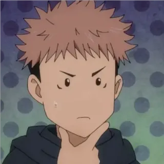 🙂 anime, cartoon, thinking, character, worried, serious, pensive whatsapp sticker