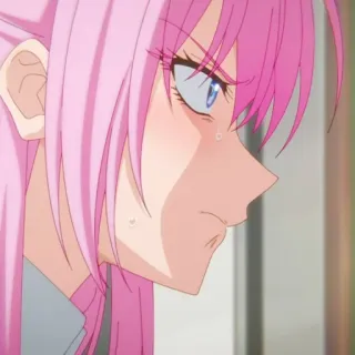 🍧 Anime, Mädchen, Pinke Haare, Wütend, Verärgert, Schwitzen, Cartoon telegram sticker