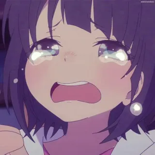 😭 anime, piangere, triste, ragazza, lacrime, emotivo telegram sticker