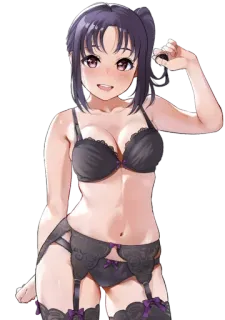 🤤 Anime Mädchen, Dessous, Illustration, Cartoon, Unterwäsche, Pin-up telegram sticker