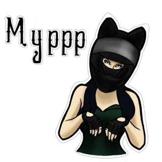 🥰 Myppp Anime, Adesivo, Mulher, Capacete, Luvas, Orelhas telegram sticker