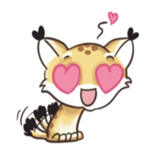 😍 linh miêu, mèo, động vật, tình yêu, trái tim, dễ thương, kawaii whatsapp sticker