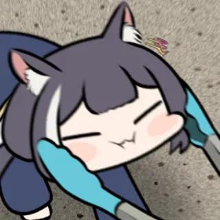 😙 ragazza gatto, anime, carino, cartone animato, adesivo, meme telegram sticker