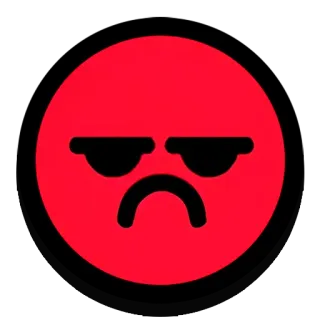 ☹️ 生气, 红色, 脸, 表情符号, 恼火, 图标 telegram sticker