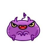 😈 mostro, viola, cartone animato, adesivo, arrabbiato, creatura whatsapp sticker