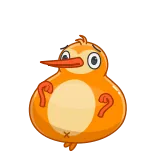 😱 птица, мультик, смешной, милый, оранжевый, животное whatsapp sticker