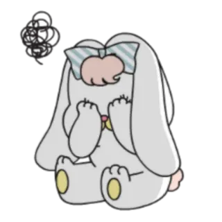 🙈 bunny, cute, cartoon, sad, tears, kawaii whatsapp sticker