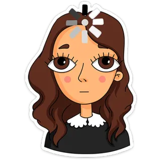 ⭐ Cartoon, Frau, Sticker, Mädchen, Porträt telegram sticker