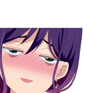 😳 anime, girl, facial expression, blush, cute whatsapp sticker