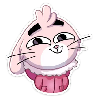☺️ sticker, dessin animé, lapin, animal, mignon, rose telegram sticker