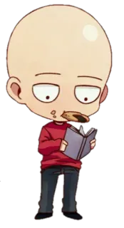 🤥 Saitama One Punch Man сайтама, ванпанчмен, аниме, чиби, манга, герой telegram sticker