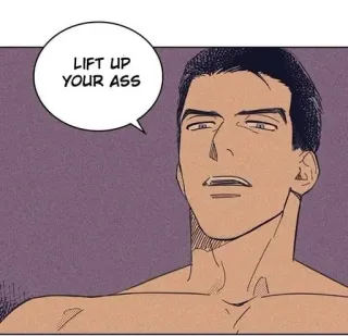 ➖ LIFT UP YOUR ASS man, speech bubble, text, expression, comic telegram sticker