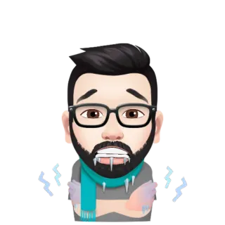 ✳️ Avatar, Cartoon, Winter, Kälte, Schal, Porträt, Illustration telegram sticker