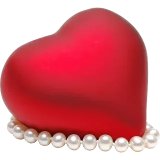 ❤️ сердце, любовь, жемчуг, украшения, красный, романтика telegram sticker