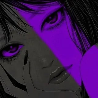 💜 Anime, Frau, Porträt, Augen, Gesicht, Kunstwerk telegram sticker