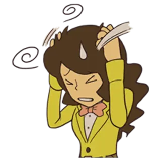 😫 만화, 여자, 스트레스, 화남, 지침, 애니메이션, 두통 whatsapp sticker