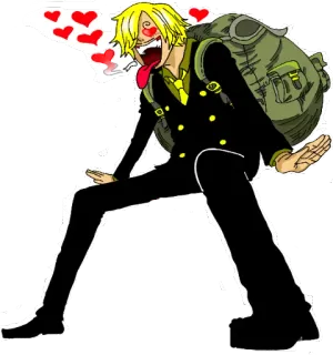 😍 Sanji One Piece Anime, One Piece, Sanji, Dessin animé, Coeurs telegram sticker