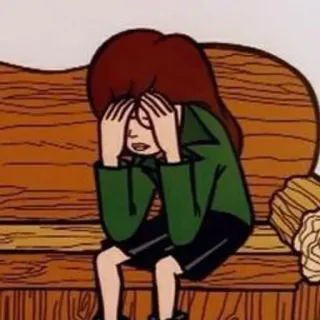 🌟 Daria cartoon, daria, sad, mood, tv show telegram sticker