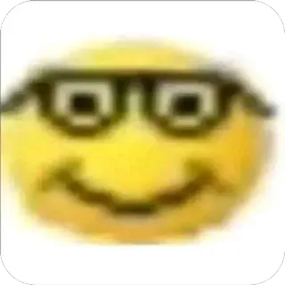 🫥 emoji, glasses, smiling face, happy, yellow, nerd telegram sticker