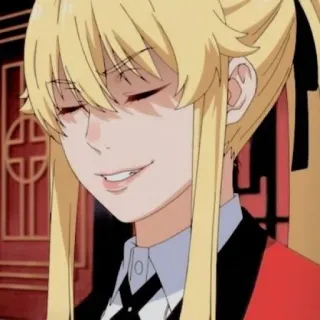 🦮 Mary Saotome Kakegurui Anime, Manga, Chica, Rubia, Sonrisa, Dibujo animado telegram sticker