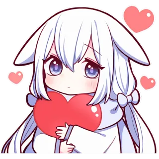 ❤️ 애니메이션, 카와이, 귀여운, 사랑, 하트, 만화, SD캐릭터 whatsapp sticker