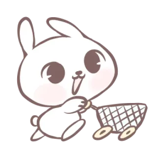 🎀 thỏ, mua sắm, dễ thương, hoạt hình, động vật, kawaii telegram sticker