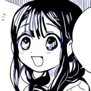 🫐 Anime, Manga, Ragazza, Felice, Cartone animato, Disegno, Illustrazione, Personaggio telegram sticker