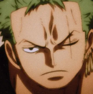 💛 Zoro One Piece Anime, Manga, Schwertkämpfer, Grüne Haare, Pirat, Roronoa Zoro telegram sticker