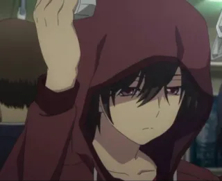 🥀 anime, boy, hoodie, character, drawing, sad, manga telegram sticker