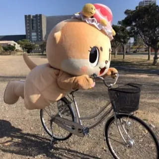 🐻 mascotte, mignon, vélo, kawaii, personnage, animal, à vélo telegram sticker