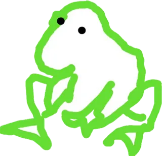 👽 grenouille, dessin, vert, animal, dessin animé, amphibien, mignon whatsapp sticker