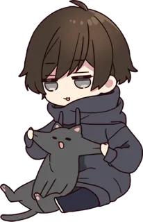 😊 Anime, Chibi, Jongen, Kat, Schattig, Kawaii telegram sticker