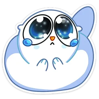🥺 lucu, stiker, kartun, karakter, berbulu, bundar, hewan telegram sticker