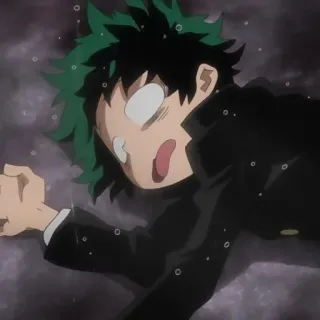 🥦 Izuku Midoriya My Hero Academia 애니메이션, 나의 히어로 아카데미아, 미도리야 이즈쿠, 데쿠, 추락, 괴로움, 히로아카 telegram sticker