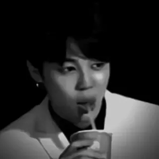 🐣 person, drinking, beverage, black and white, portrait, man telegram sticker