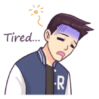 😰 Tired... tired, exhausted, sick, cartoon telegram sticker