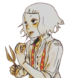 😒 Juuzou Suzuya Tokyo Ghoul Anime, Tokyo Ghoul, Juuzou, Menjahit, Jahitan telegram sticker