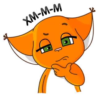 😯 주황 고양이, 생각하는, 만화 고양이, 고양이 스티커 telegram sticker