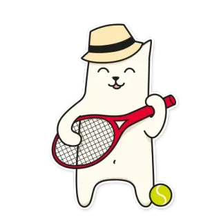 🎾 Katze, Tennis, Tier, Cartoon, Sport, Hut telegram sticker