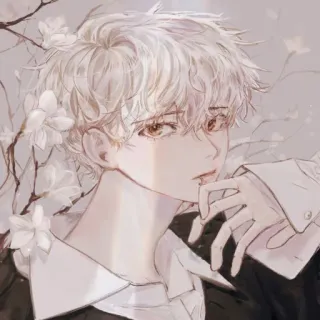 🌸 anime, boy, art, illustration, flower, digital art telegram sticker