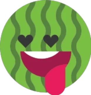 😍 wassermelone, emoji, cartoon, essen, frucht, kawaii, süß whatsapp sticker