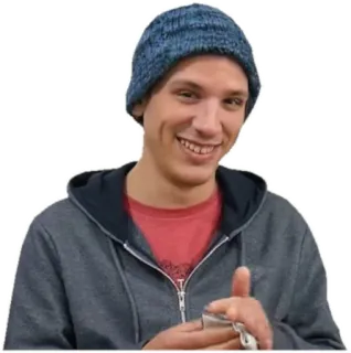 😆 homem, pessoa, chapéu, retrato, sorriso, moletom com capuz whatsapp sticker