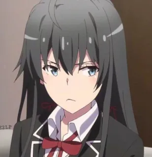 🫓 Yukino Yukinoshita My Teen Romantic Comedy SNAFU อนิเมะ, ผู้หญิง, จริงจัง, ชุดนักเรียน, ผมสีดำ, ตัวละคร, วัยรุ่น whatsapp sticker