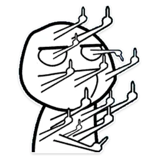 🖕 middle finger, offensive, cartoon, meme, gesture telegram sticker