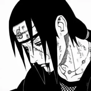 🌟 Itachi Uchiha Naruto Anime, Manga, Itachi Uchiha, Naruto, Ninja, Traurig, Schwarzweiß telegram sticker