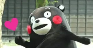 😘 Kumamon niedźwiedź, maskotka, słodki, serce, postać, Kumamoto, Japonia telegram sticker
