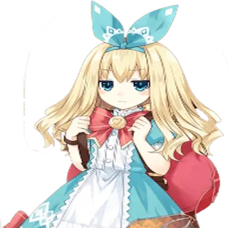 😕 Animé, Dessin animé, Fille, Personnage, Blonde, Robe, Mignon whatsapp sticker
