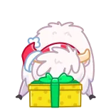 🎁 dibujos animados, animal, monstruo, regalo, navidad, fiesta, regalo, lindo, invierno whatsapp sticker