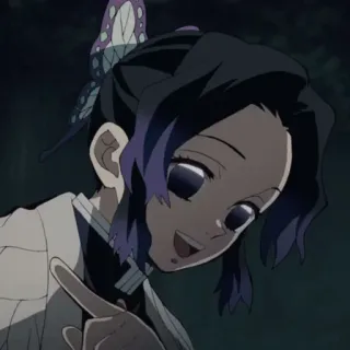🦋 Shinobu Kocho Demon Slayer Аниме, Клинок, рассекающий демонов, Шинобу Кочо, Бабочка, Улыбка whatsapp sticker