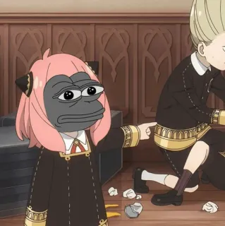 ➖ Anya Forger Spy x Family Anime, Dessin animé, Personnage, Meme, Pepe, Spy x Family whatsapp sticker